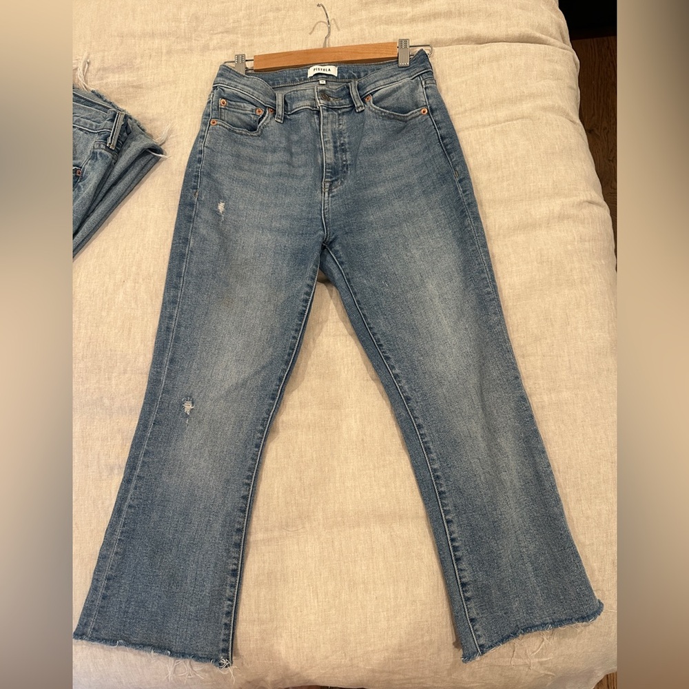 Pistola Distressed Blue Ankle Jeans